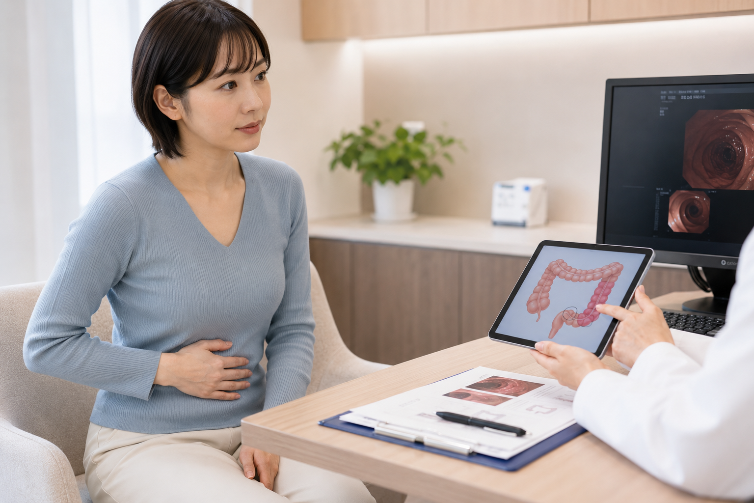 医師に相談する女性