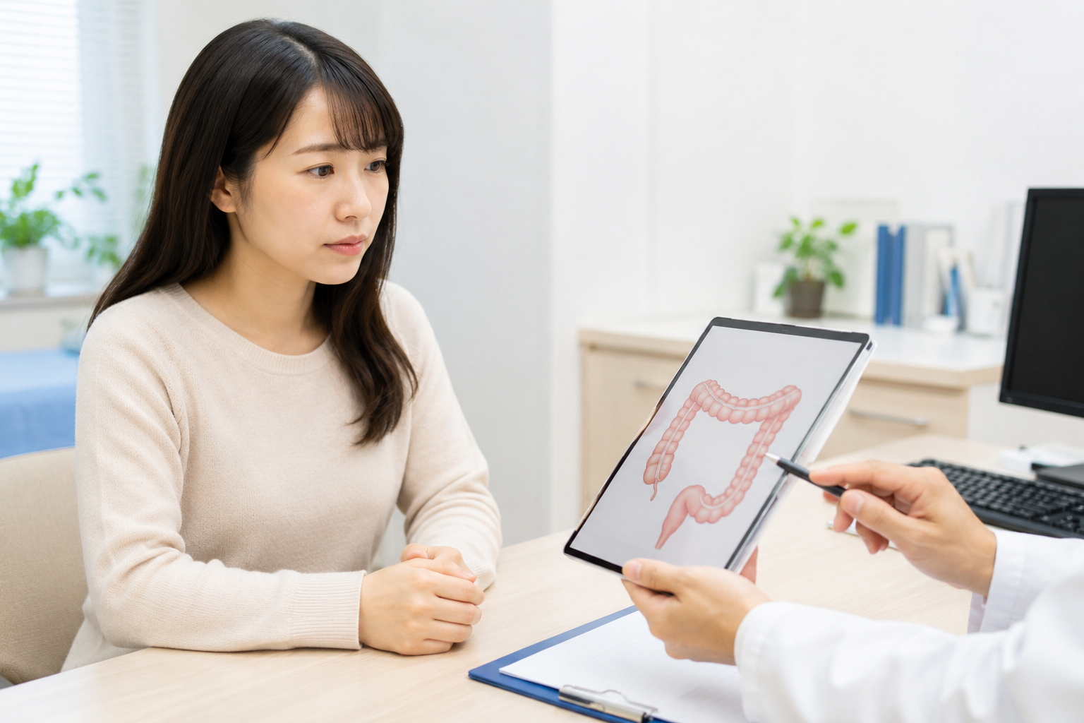 医師に相談する女性
